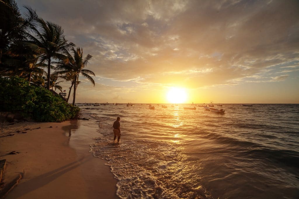 Sunrise over the ocean in Mazatlan