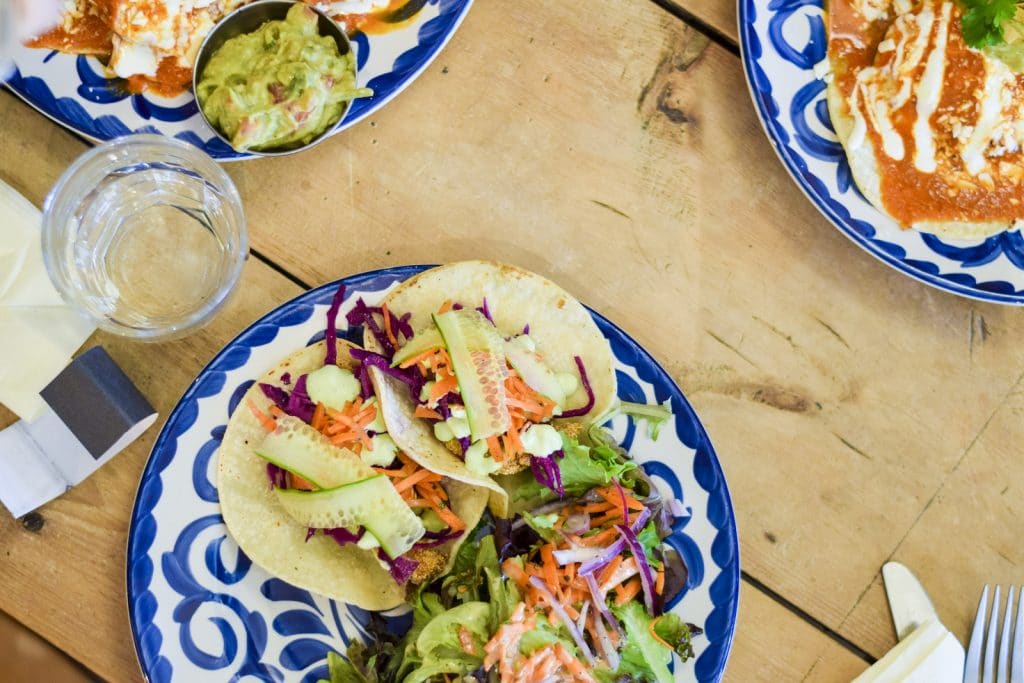 Fresh authentic Mexican street tacos with fish