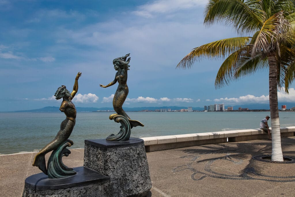 Triton and Nereida sculpture at Puerto Vallarta Mexico
